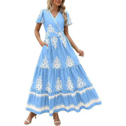 Robe longue bohème à volants