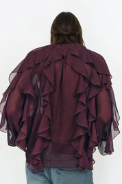 ESMÉE – BLOUSE À VOLANTS ET COL EN V