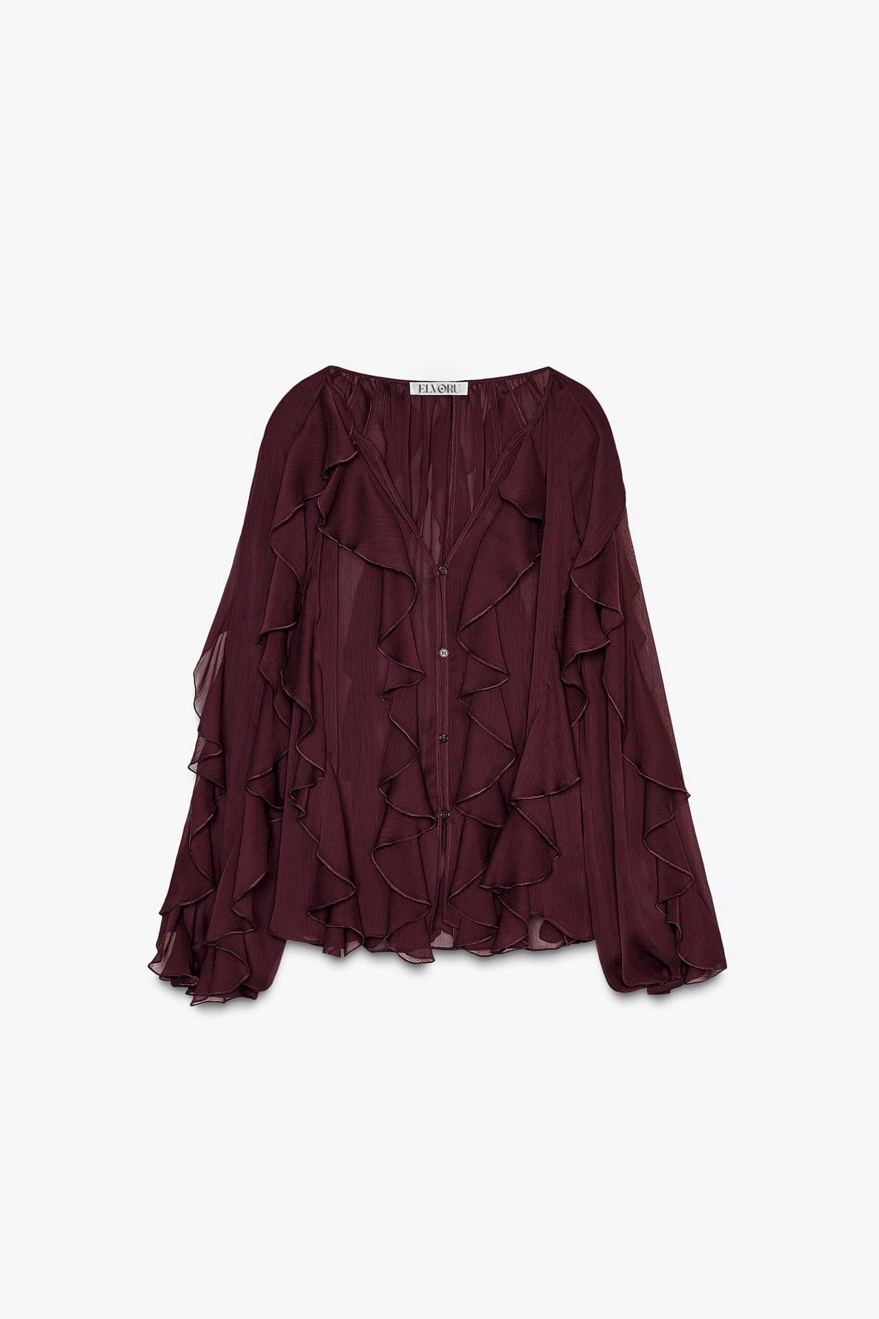 ESMÉE – BLOUSE À VOLANTS ET COL EN V