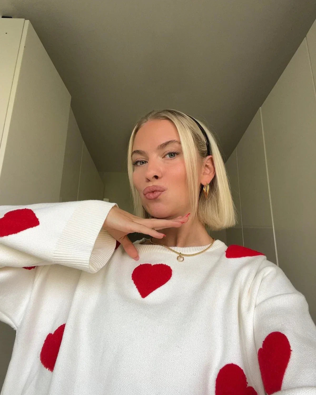 JUSTINA – PULL CŒUR DOUILLET