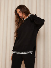 NADINE – ENSEMBLE PULL TRICOTÉ AMPLE ET PANTALON AMPLE