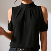 CÉPHISE - BLOUSE PLISSÉE DÉCONTRACTÉE À MANCHES FENDUES
