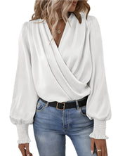 CLÉMENCE – BLOUSE ÉLÉGANTE À MANCHES POIGNET