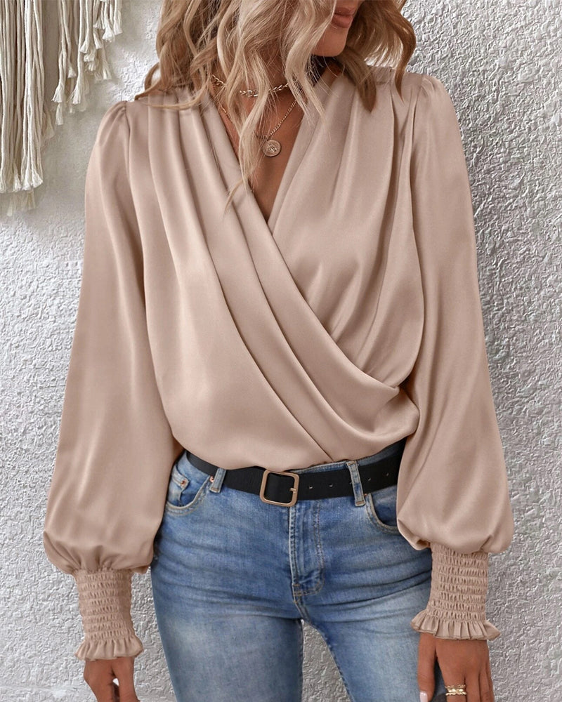 CLÉMENCE – BLOUSE ÉLÉGANTE À MANCHES POIGNET