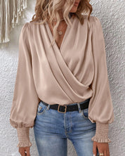 CLÉMENCE – BLOUSE ÉLÉGANTE À MANCHES POIGNET