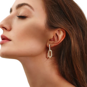 LÉNA – BOUCLES D’OREILLES PENDANTES DOUBLE ANNEAU