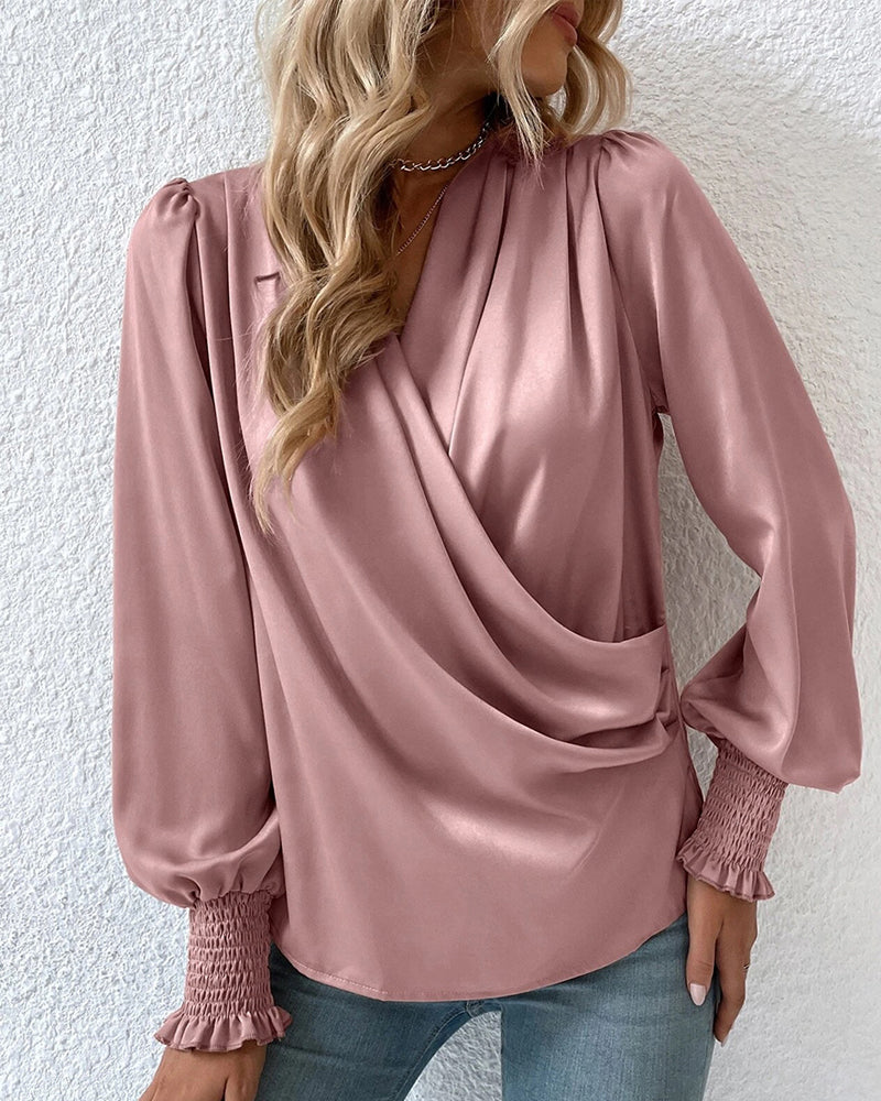 CLÉMENCE – BLOUSE ÉLÉGANTE À MANCHES POIGNET