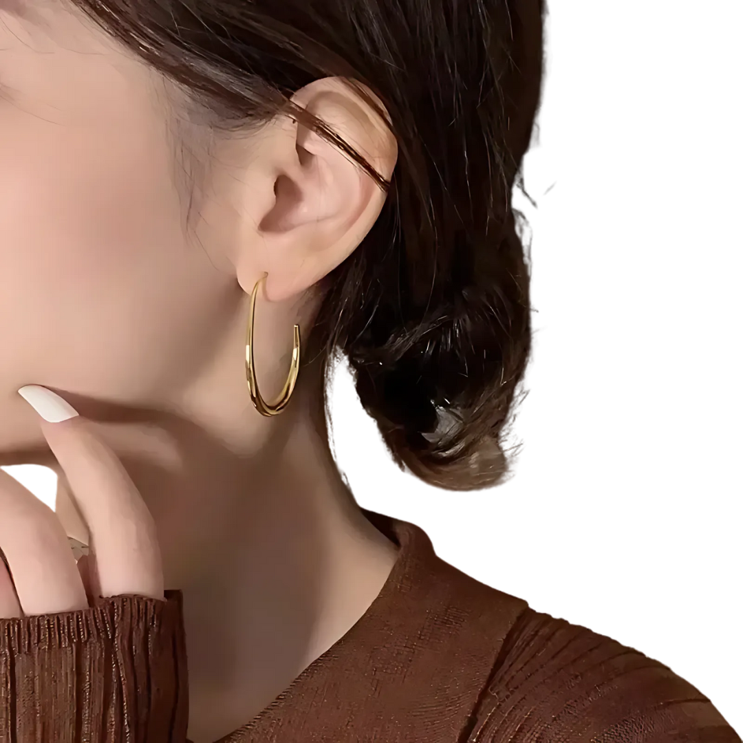 ZOÉ – BOUCLES D’OREILLES CRÉOLES GOUTTE D’EAU
