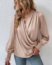 CLÉMENCE – BLOUSE ÉLÉGANTE À MANCHES POIGNET