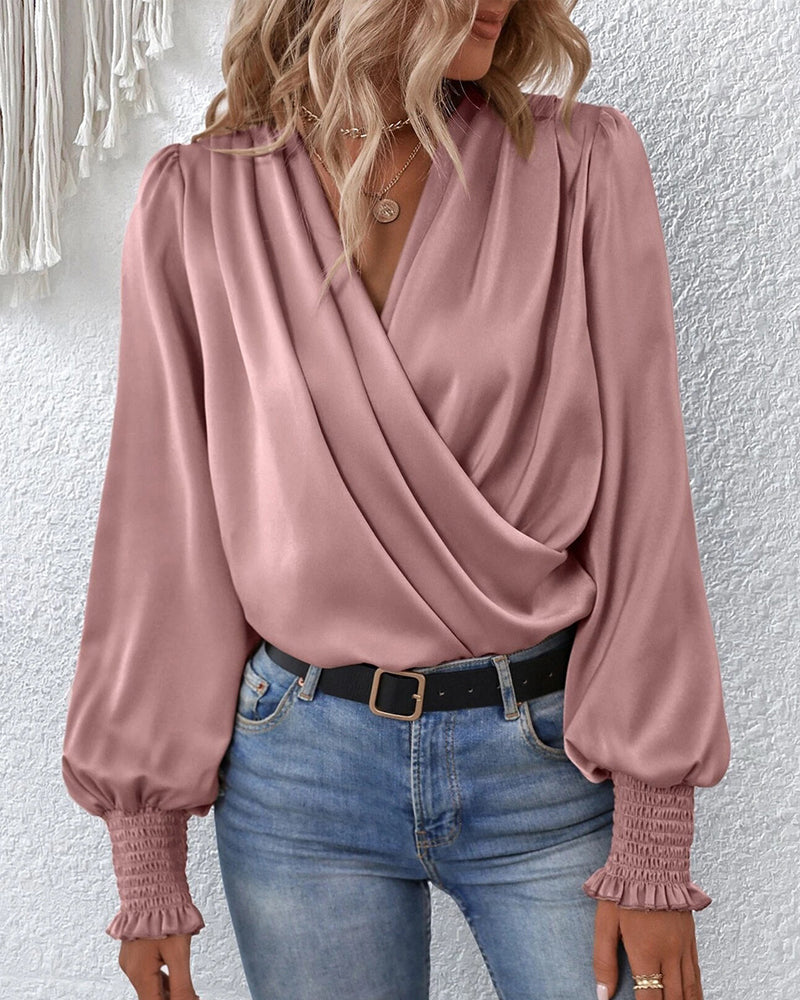 CLÉMENCE – BLOUSE ÉLÉGANTE À MANCHES POIGNET
