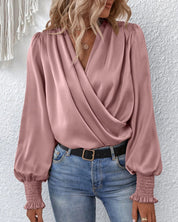 CLÉMENCE – BLOUSE ÉLÉGANTE À MANCHES POIGNET