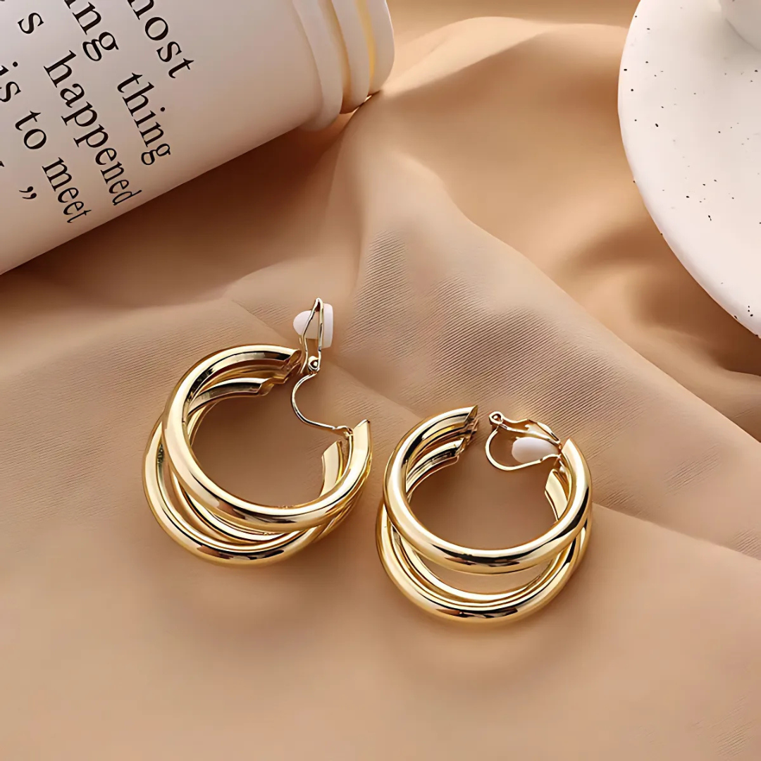 LÉA – BOUCLE D'OREILLE À TRIPLE BOUCLE