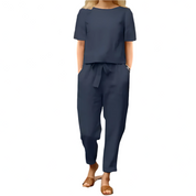 LISETTE – ENSEMBLE DÉCONTRACTÉ HAUT ET PANTALON EN LIN