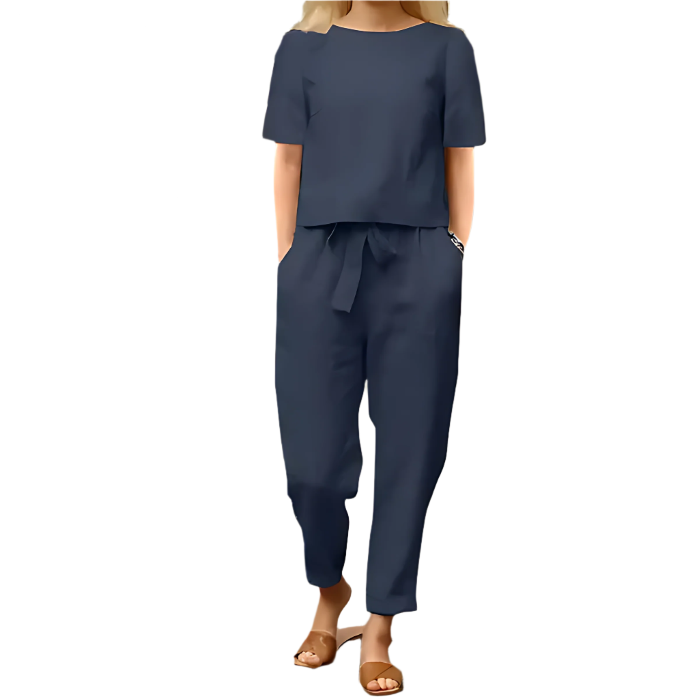 LISETTE – ENSEMBLE DÉCONTRACTÉ HAUT ET PANTALON EN LIN