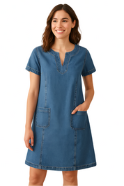 CYRIELLE – ROBE EN JEAN COUPE AMPLE