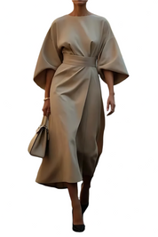 VALENTINA – ROBE AMPLE À MANCHES LANTERNES