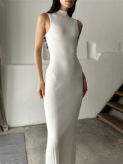 TATIANA – ROBE LONGUE EN TRICOT SANS MANCHES