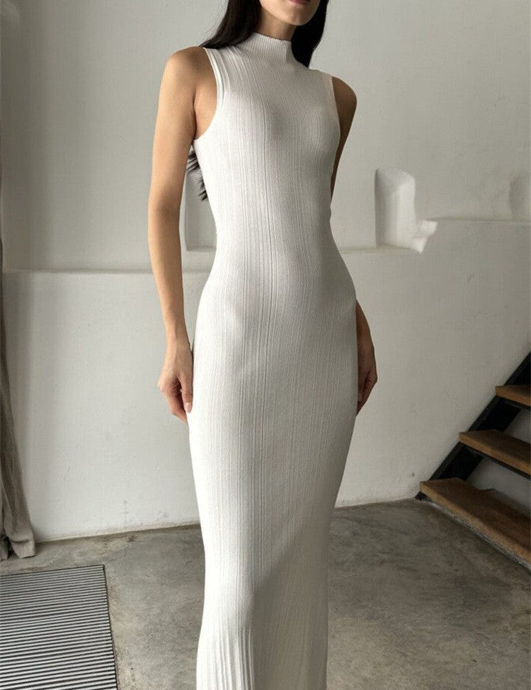 TATIANA – ROBE LONGUE EN TRICOT SANS MANCHES