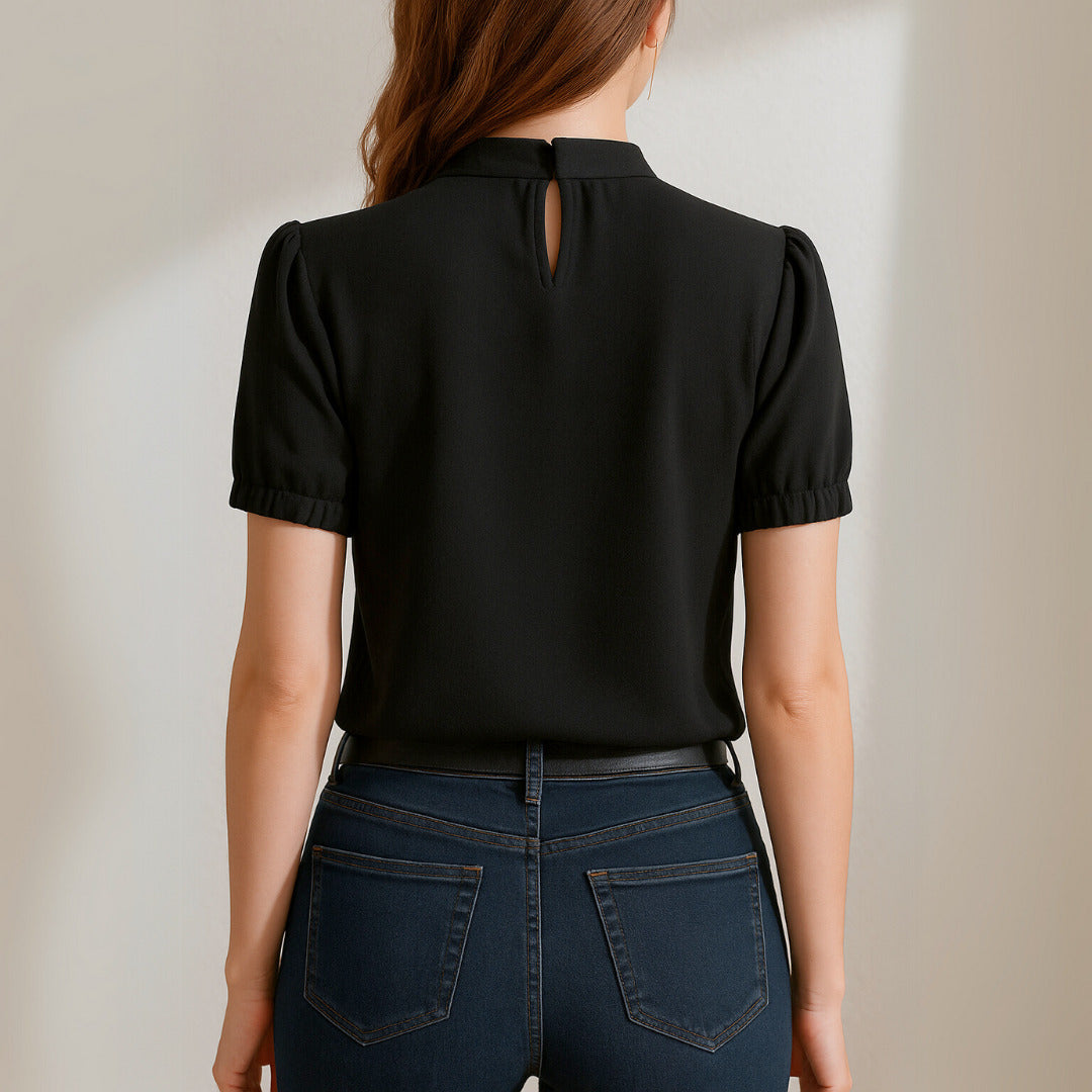 CÉPHISE - BLOUSE PLISSÉE DÉCONTRACTÉE À MANCHES FENDUES