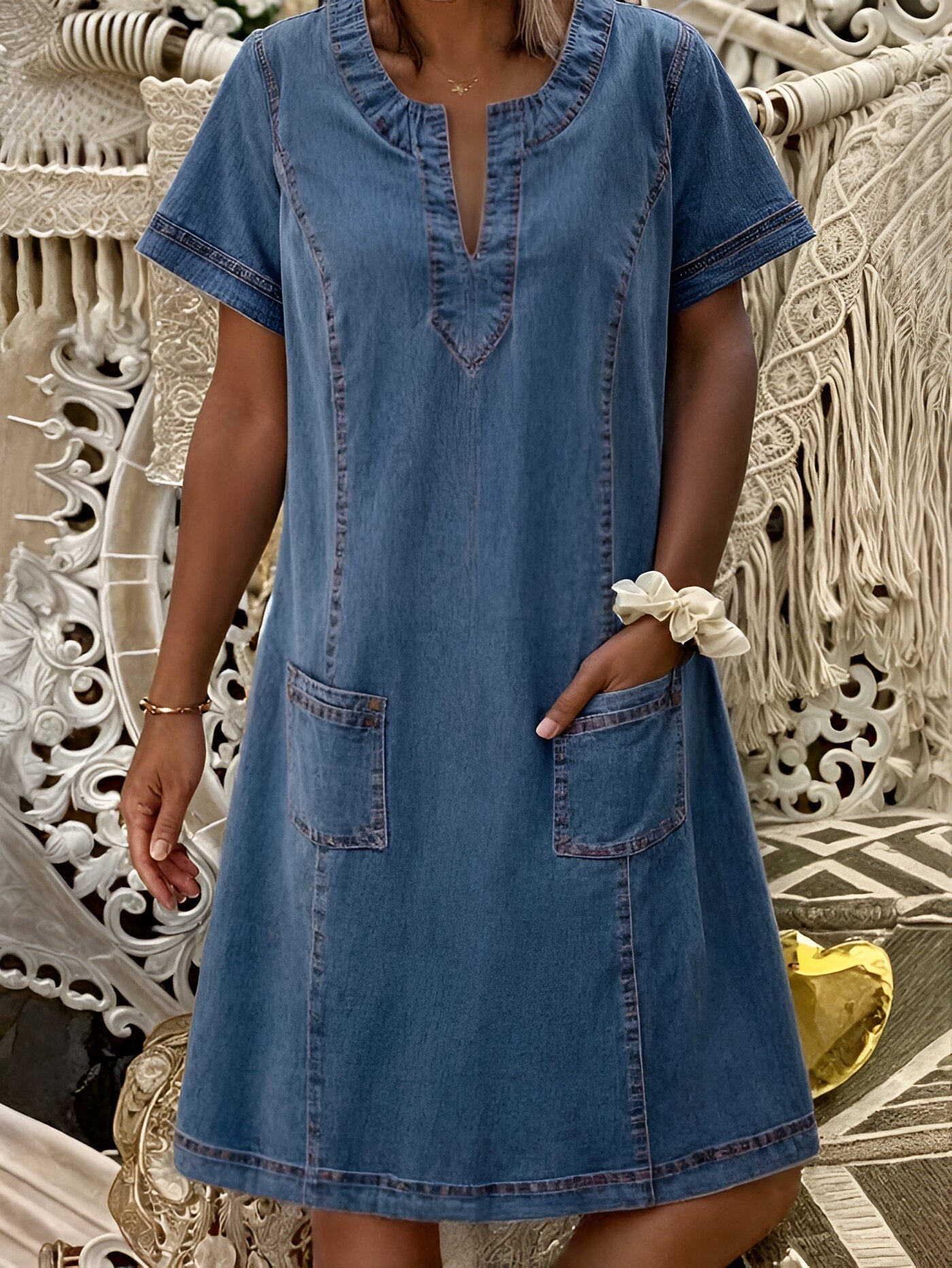 CYRIELLE – ROBE EN JEAN COUPE AMPLE