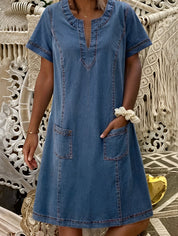 CYRIELLE – ROBE EN JEAN COUPE AMPLE