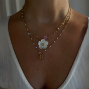 CHLOÉ – COLLIER DOUBLE RANG OR & PERLES