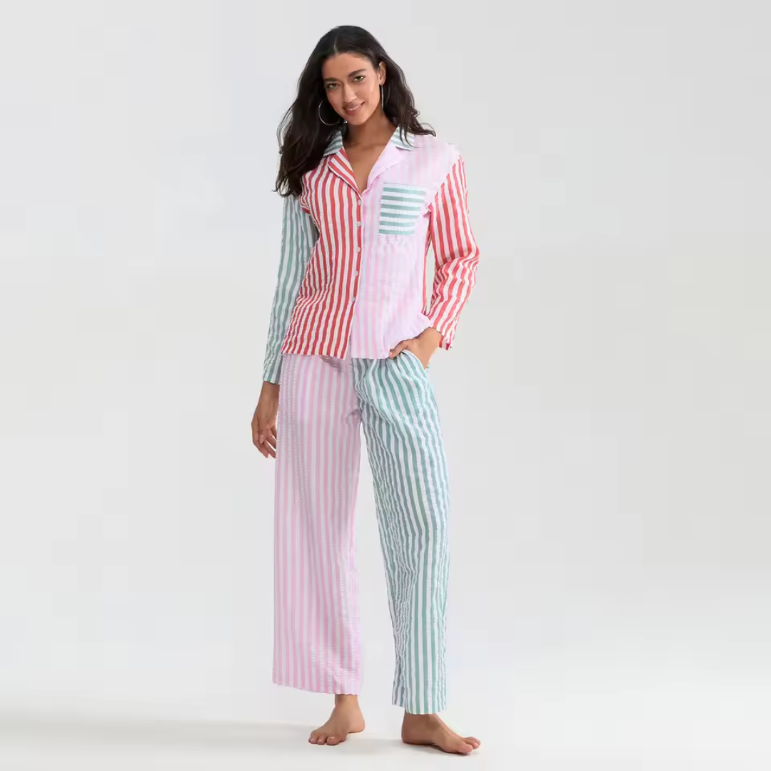 MADELEINE – ENSEMBLE DE PYJAMA À RAYURES MODERNES