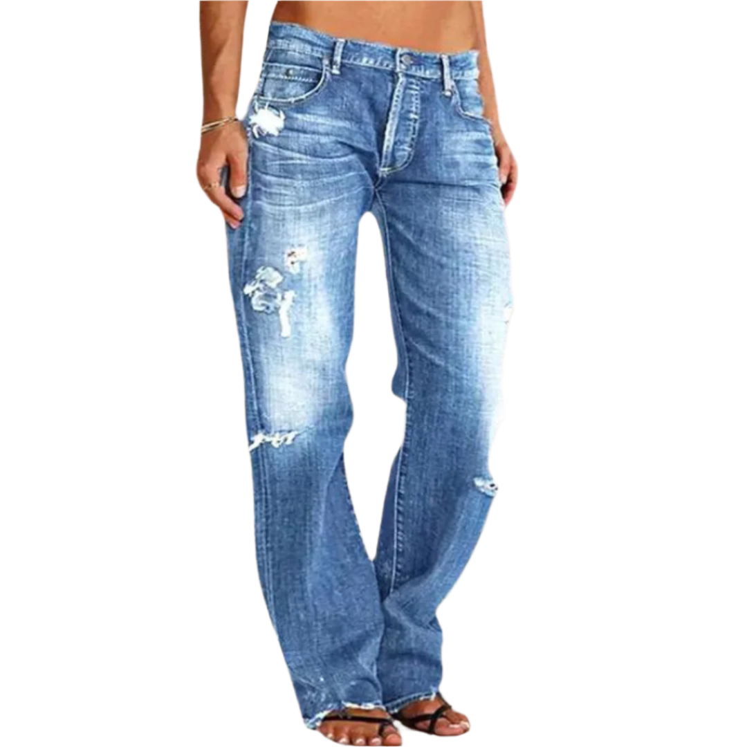 HENRIETTE - JEAN EN DENIM RÉTRO À JAMBES LARGES