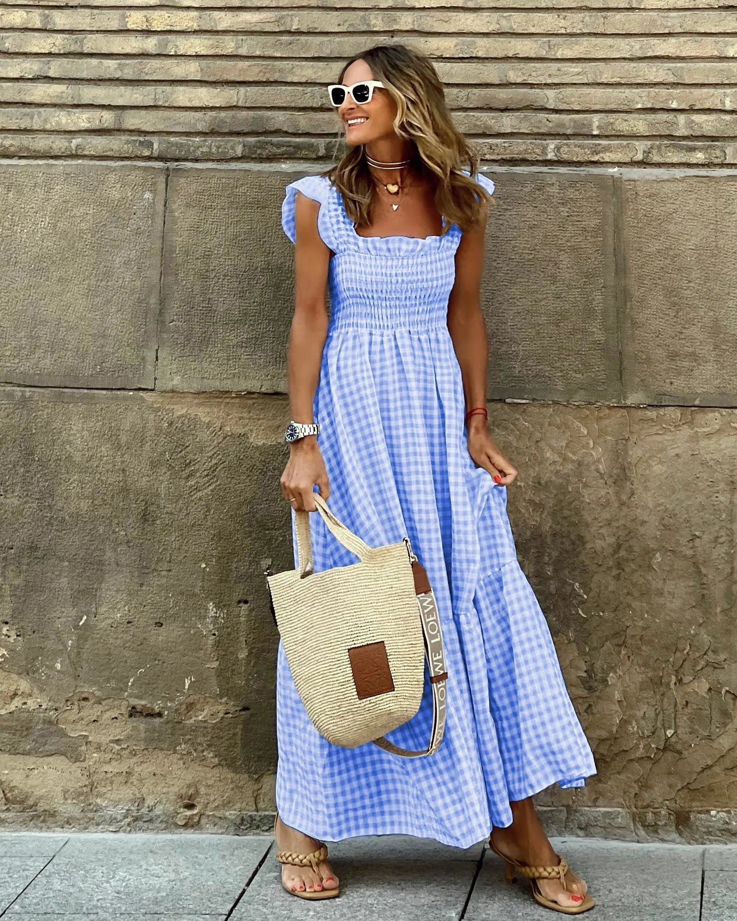 ANNELISE – ROBE VINTAGE À MOTIF CARREAUX