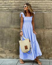 ANNELISE – ROBE VINTAGE À MOTIF CARREAUX
