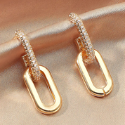 LÉNA – BOUCLES D’OREILLES PENDANTES DOUBLE ANNEAU