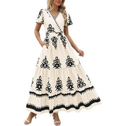 Robe longue bohème à volants
