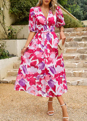 PRISCA – ROBE MIDI FLORALE CLASSIQUE