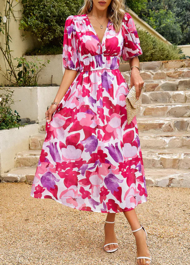 PRISCA – ROBE MIDI FLORALE CLASSIQUE