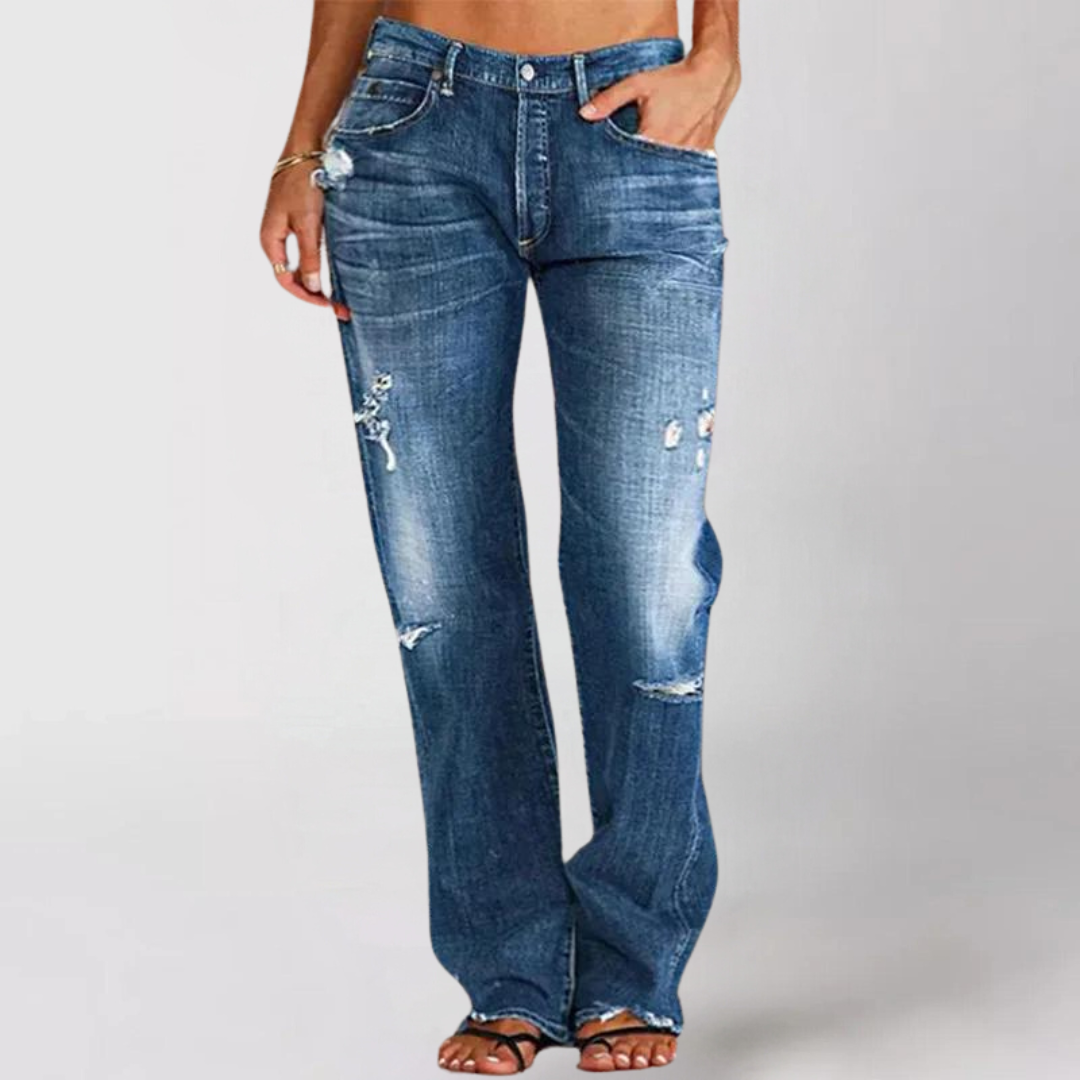 HENRIETTE - JEAN EN DENIM RÉTRO À JAMBES LARGES