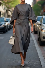 VALENTINA – ROBE AMPLE À MANCHES LANTERNES
