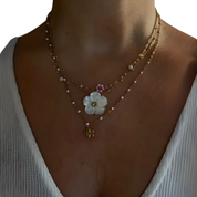 CHLOÉ – COLLIER DOUBLE RANG OR & PERLES