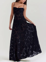 AMBRE – ROBE LONGUE EN DENTELLE FLEURIE