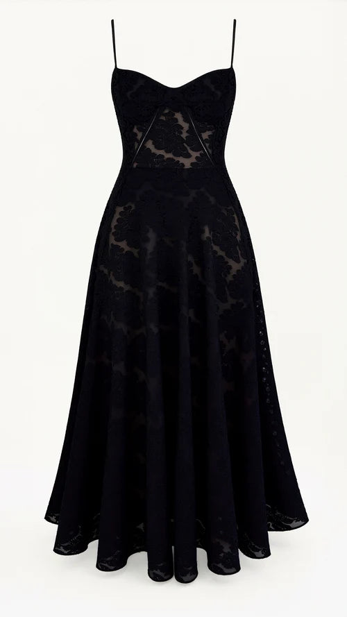AMBRE – ROBE LONGUE EN DENTELLE FLEURIE