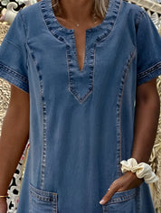 CYRIELLE – ROBE EN JEAN COUPE AMPLE