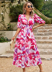 PRISCA – ROBE MIDI FLORALE CLASSIQUE