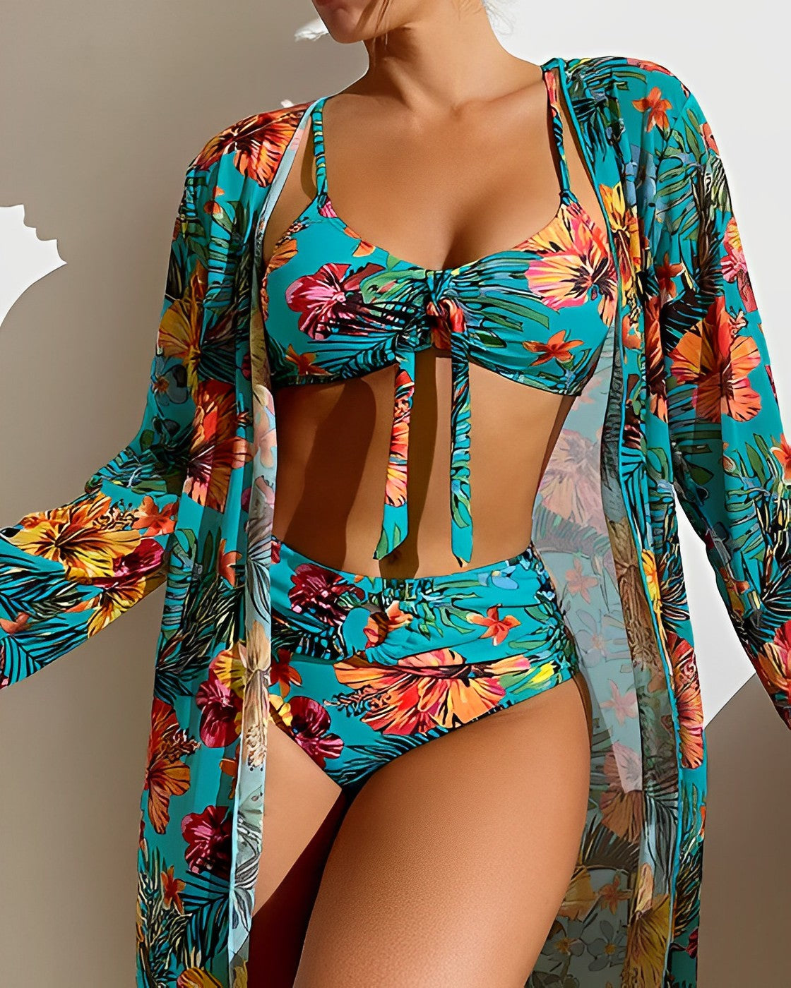 GISELLE – BIKINI 3 PIÈCES À MOTIF FLORAL