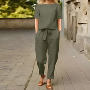 LISETTE – ENSEMBLE DÉCONTRACTÉ HAUT ET PANTALON EN LIN
