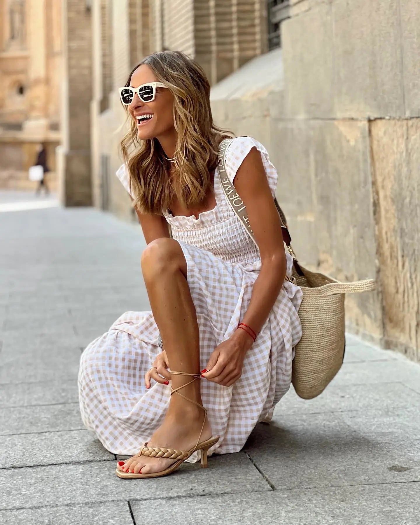 ANNELISE – ROBE VINTAGE À MOTIF CARREAUX