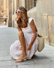 ANNELISE – ROBE VINTAGE À MOTIF CARREAUX