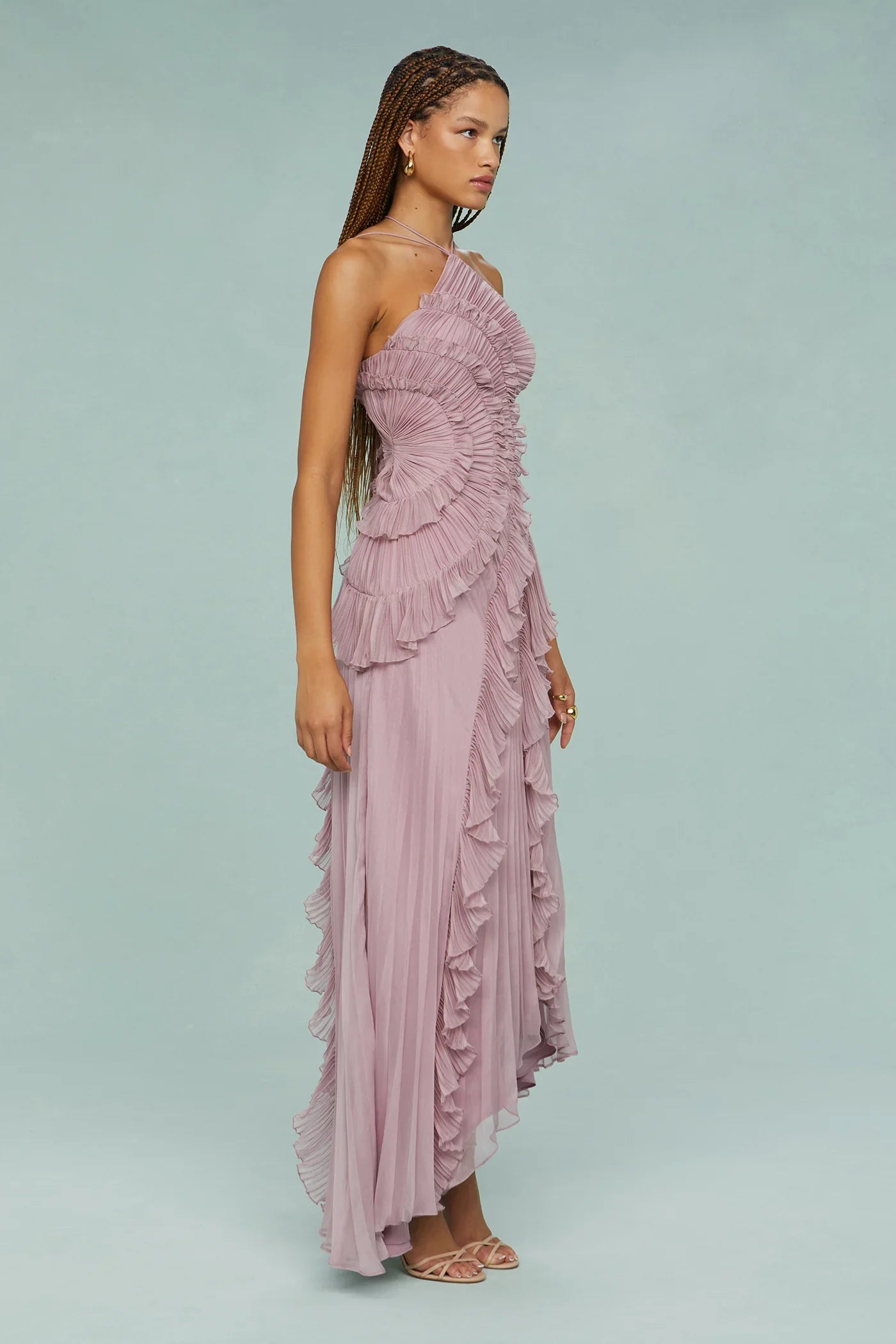 PIERRETTE – ROBE LONGUE ÉLÉGANTE À VOLANTS