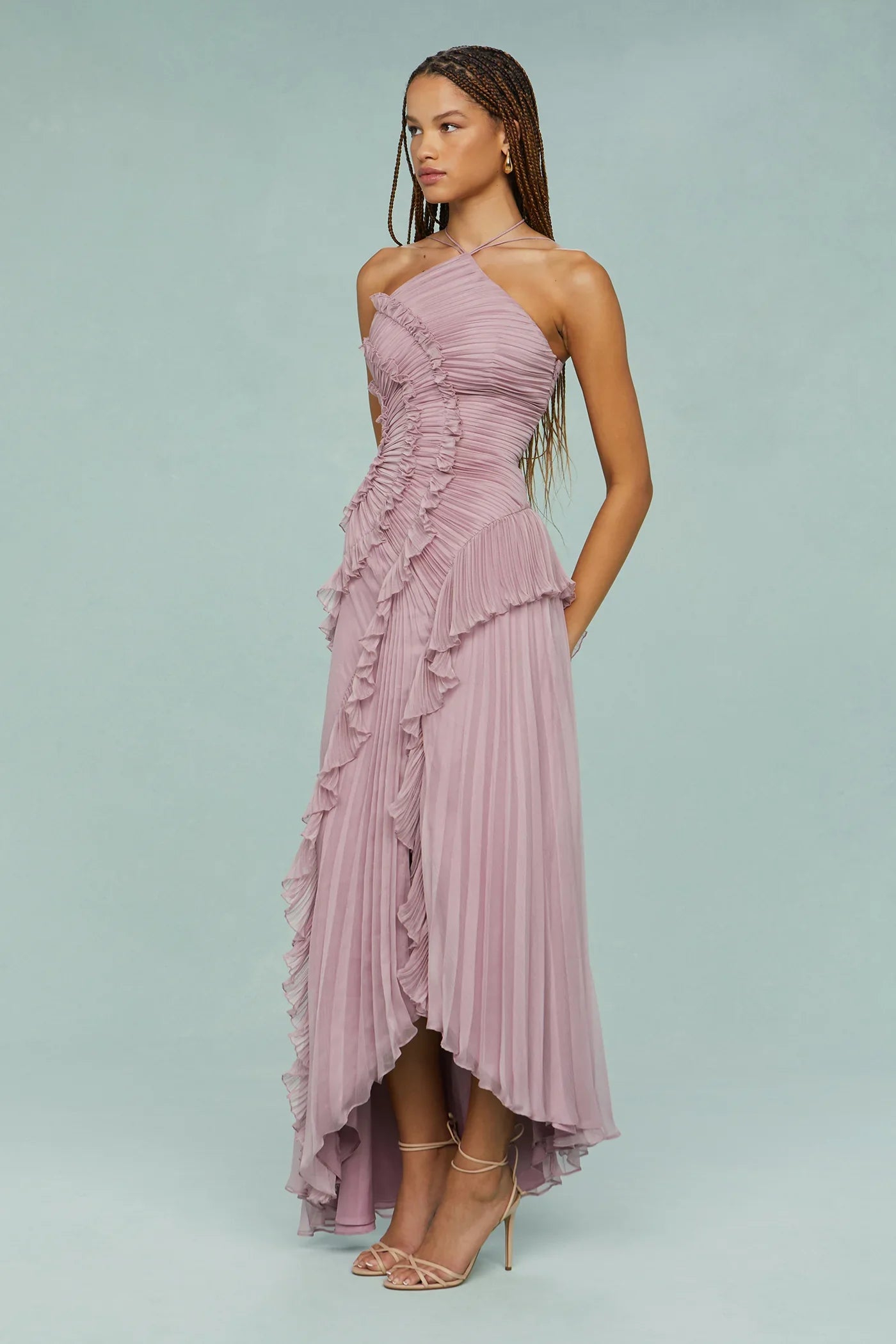 PIERRETTE – ROBE LONGUE ÉLÉGANTE À VOLANTS