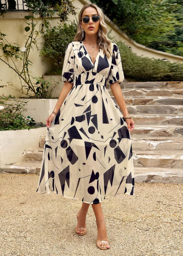 PRISCA – ROBE MIDI FLORALE CLASSIQUE