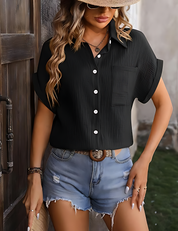 LOUISA – BLOUSE CONFORTABLE À MANCHES COURTES