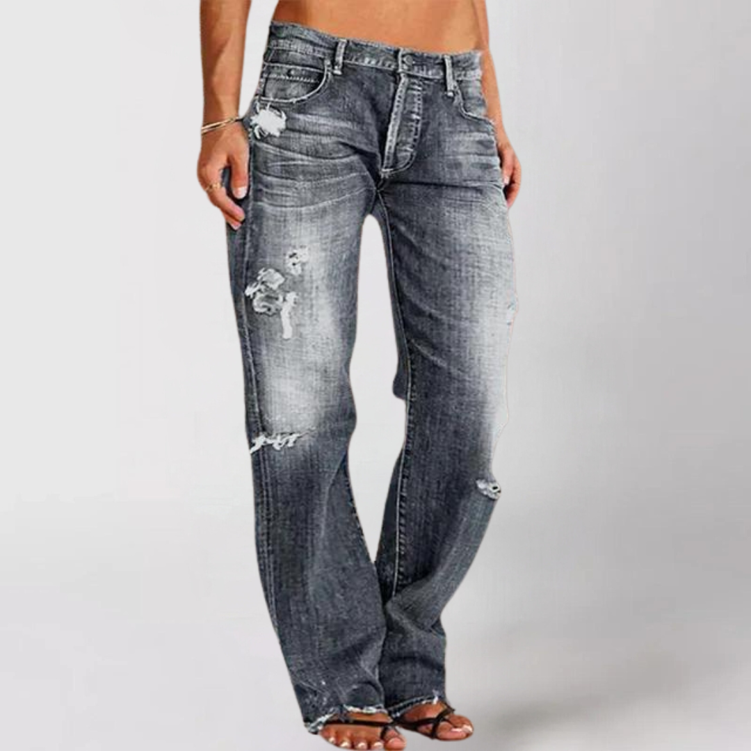 HENRIETTE - JEAN EN DENIM RÉTRO À JAMBES LARGES